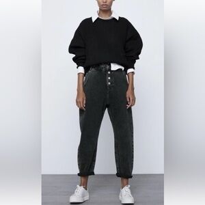 Drop Crotch Pepper-bag High Waist Jeans